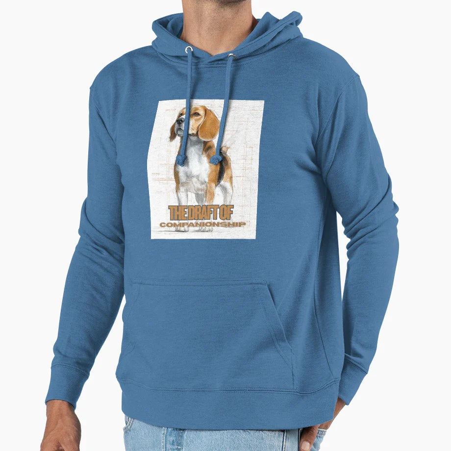 Blueprint Digital Art Hoodie - Unique Graphic for Adults