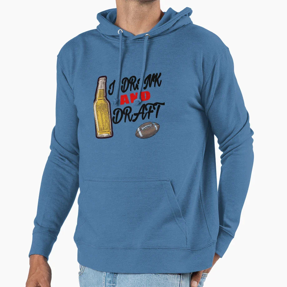 I Drink And Draft T-Shirt - Minimalist Print Unisex