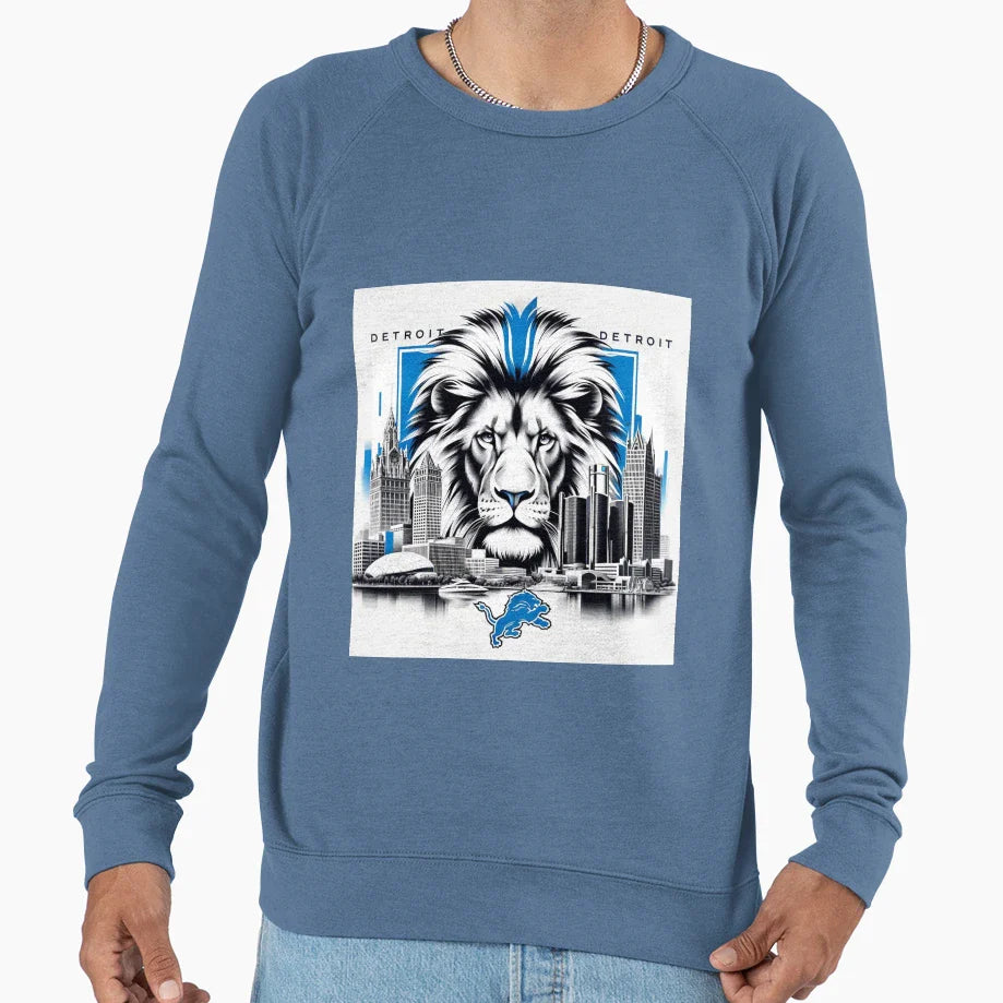 Detroit Lions Artwork Sweatshirt - Graphic Print for Adults
