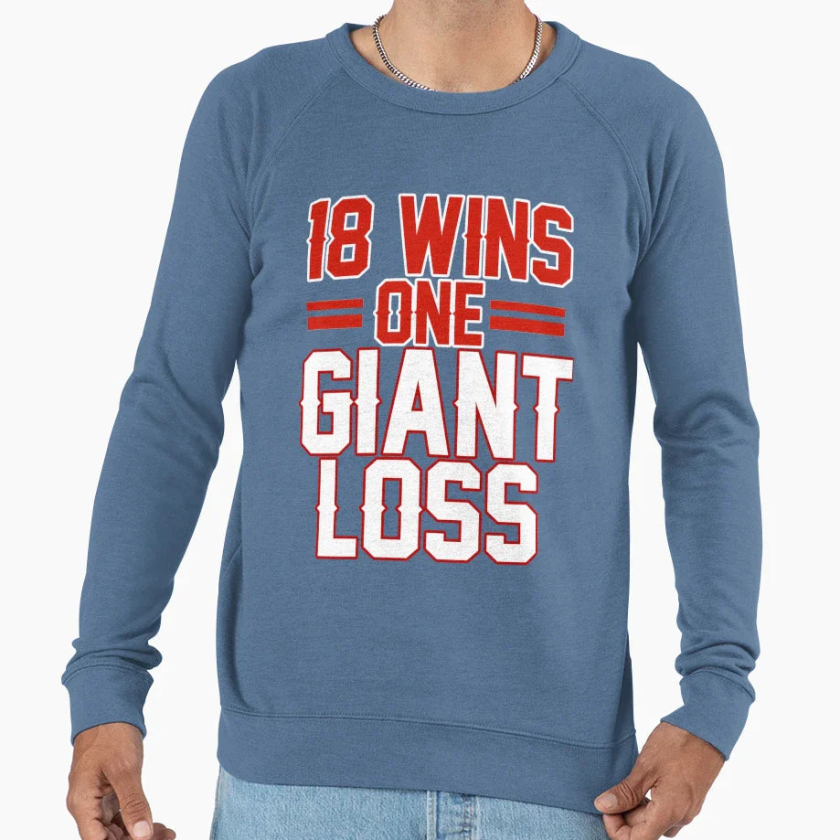 18 Wins 1 Giant Loss New York Sweatshirt - Custom Art Print for Adults