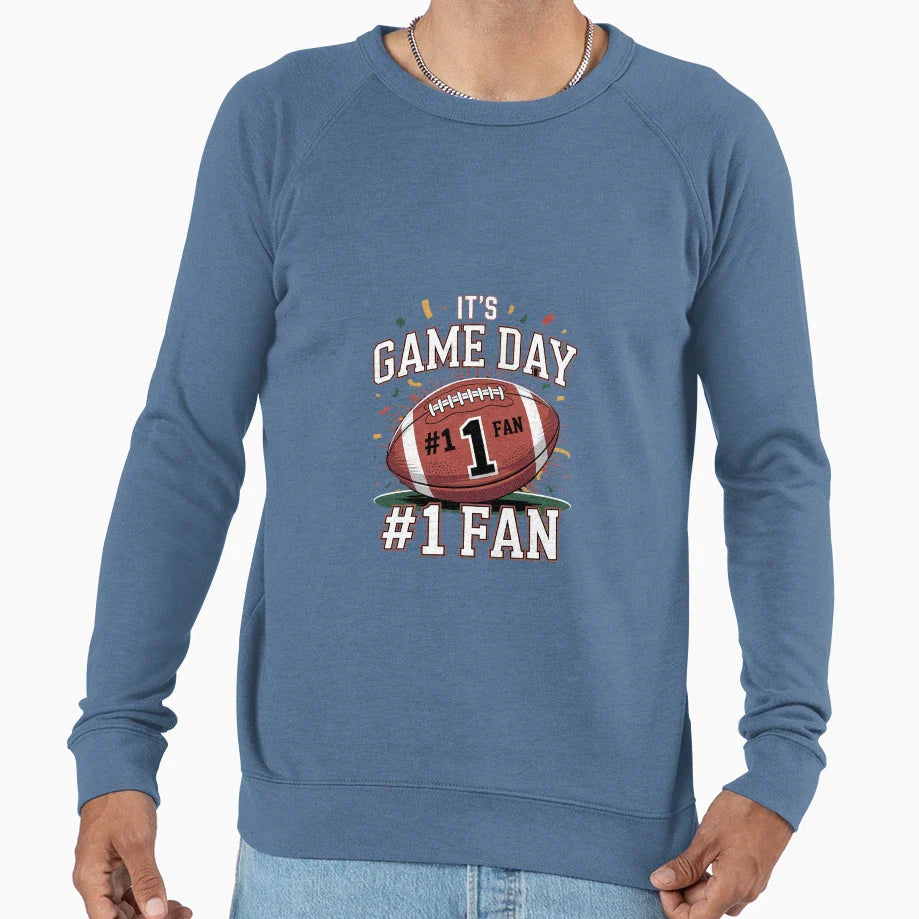 Football Game Day No 1 Fan Sweatshirt - Fun Novelty Design for Adults