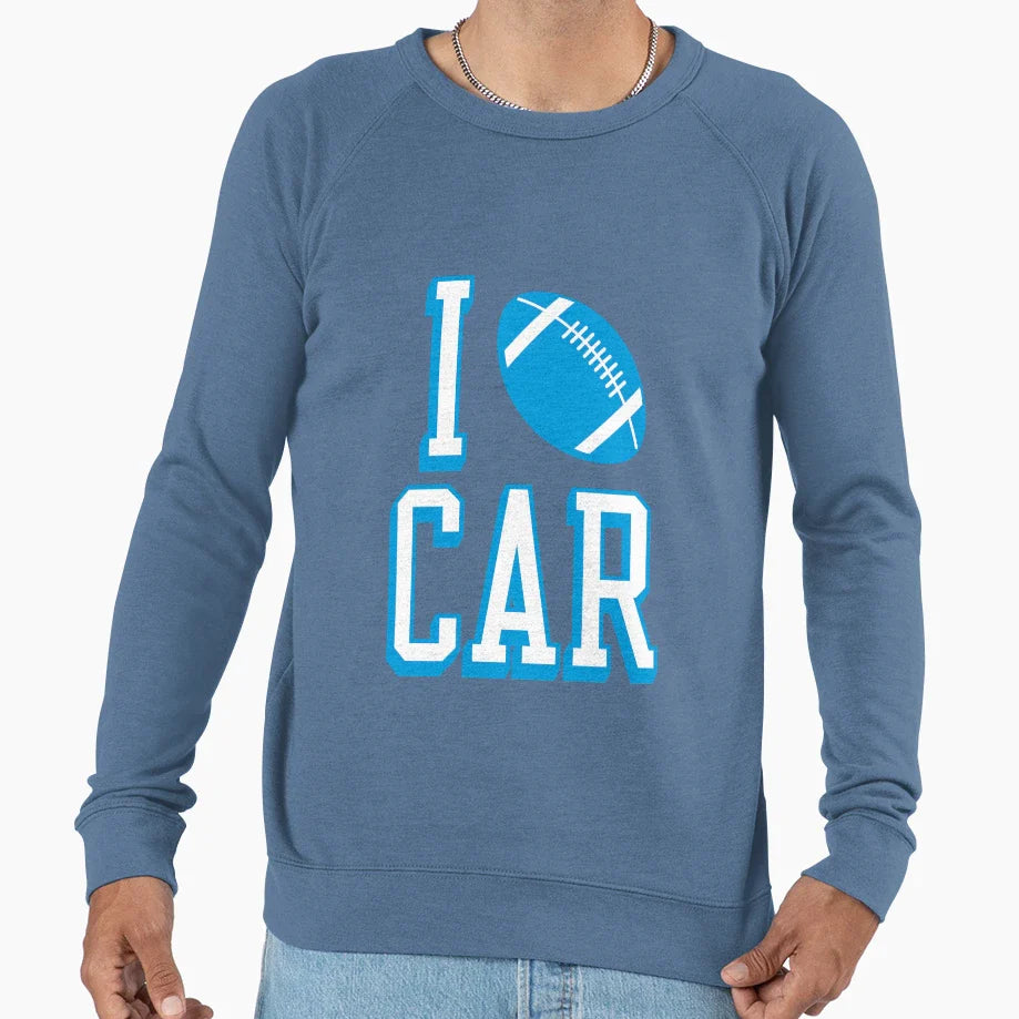 I Love Car Football Sweatshirt - Streetwear Style Men Women