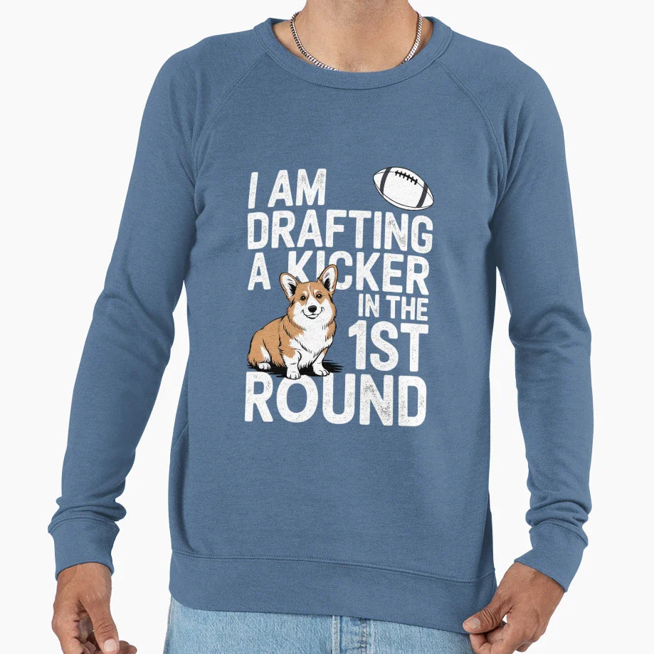 Confused Drafting Kicker Fantasy Sweatshirt - Unique Graphic Unisex