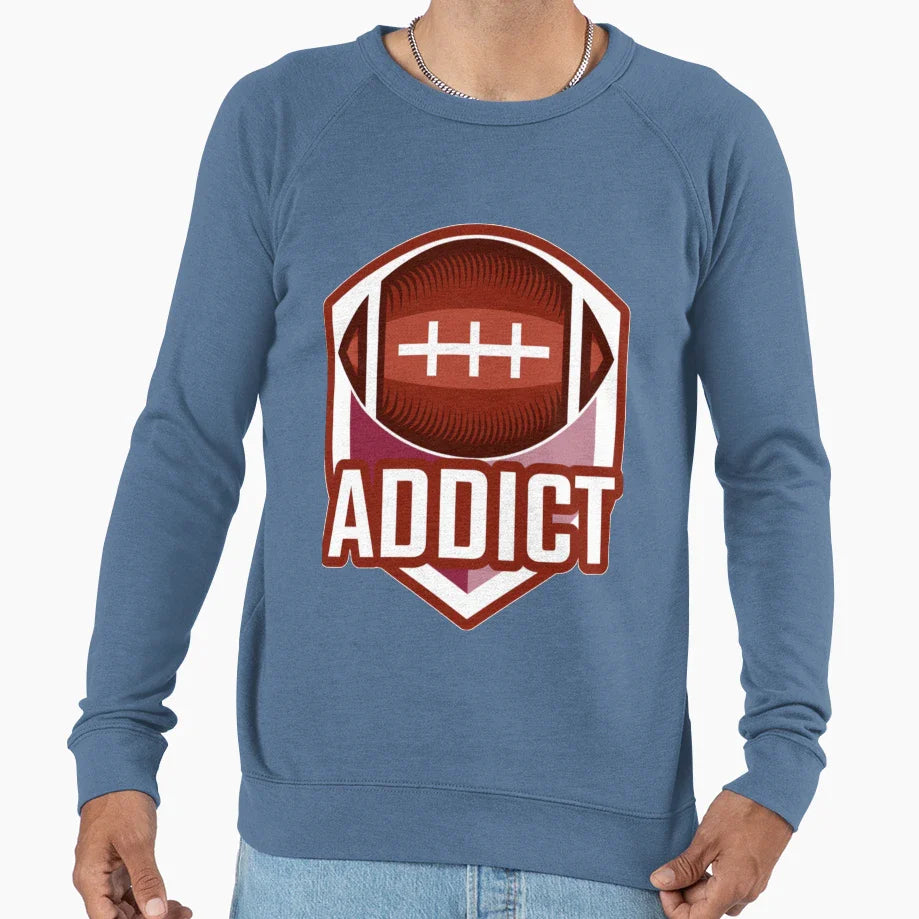 Football Addict Football Lovers Sweatshirt - Aesthetic Graphic Unisex