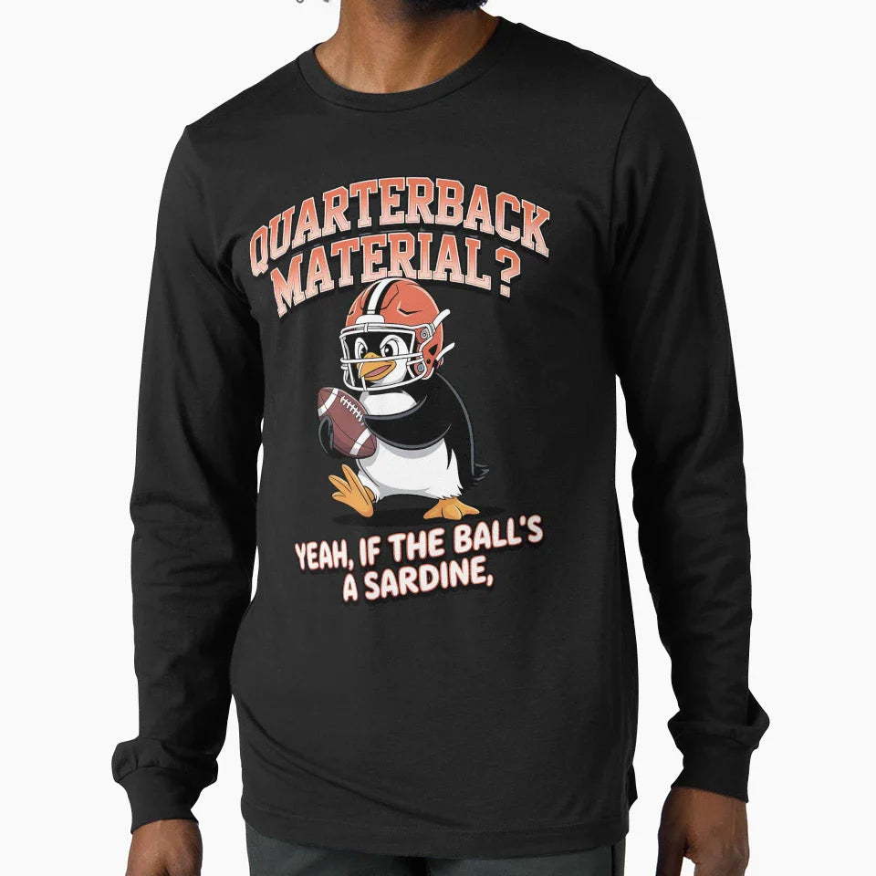 Penguin Quarterback Sarcastic Penguin T-Shirt - Graphic Print Unisex