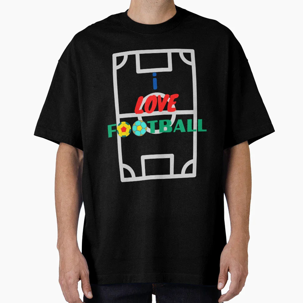 I Love Football T-Shirt - Graphic Print for Adults