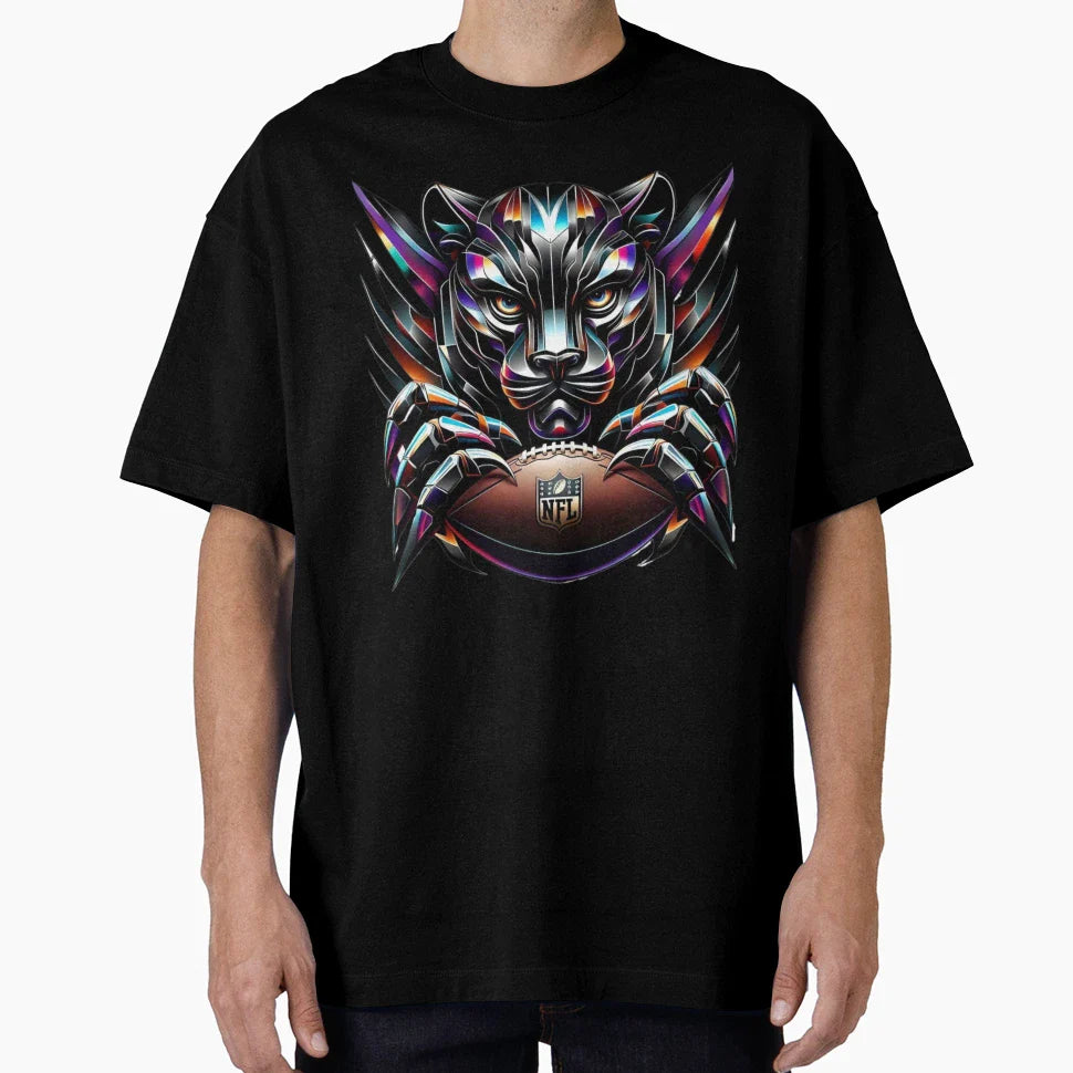 Black Tiger Nfl Fan Art T-Shirt - Graphic Print Men Women