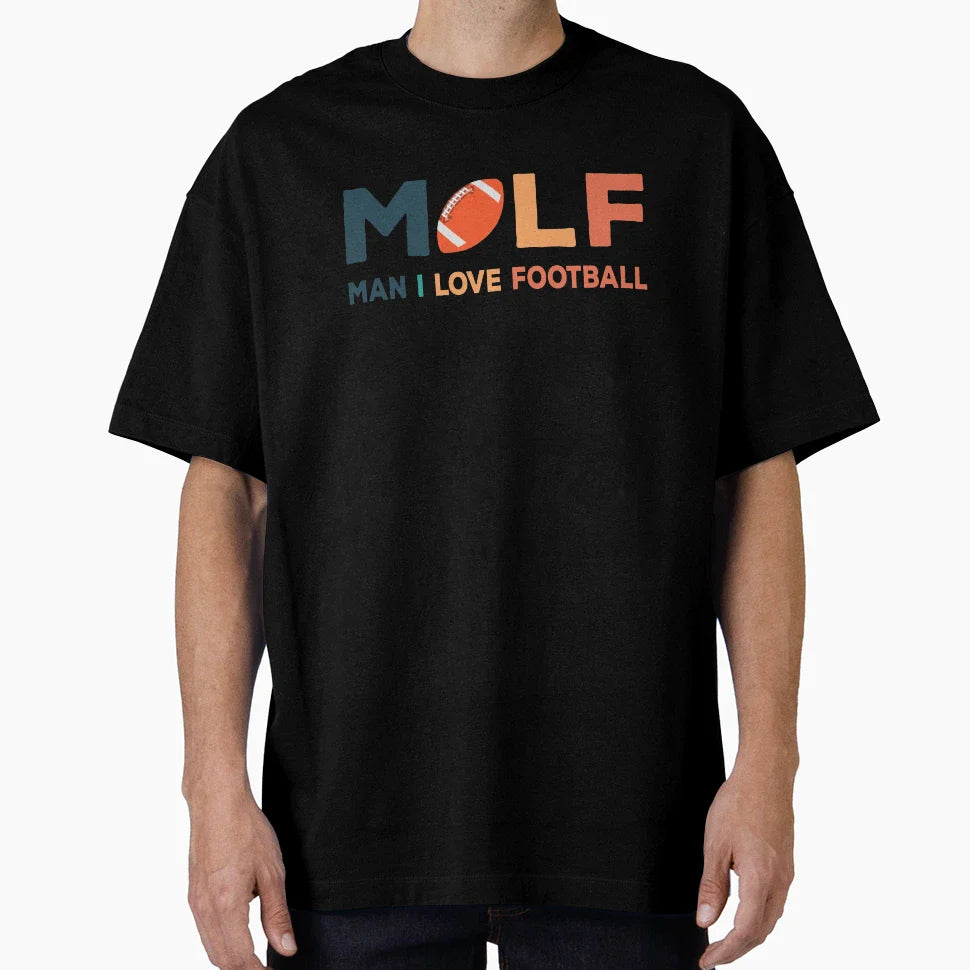 Milf I Love Football Illustration T-Shirt - Fun Novelty Design Men Women