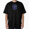 Silver And Navy Varsity Letter G T-Shirt - Custom Art Print for Adults