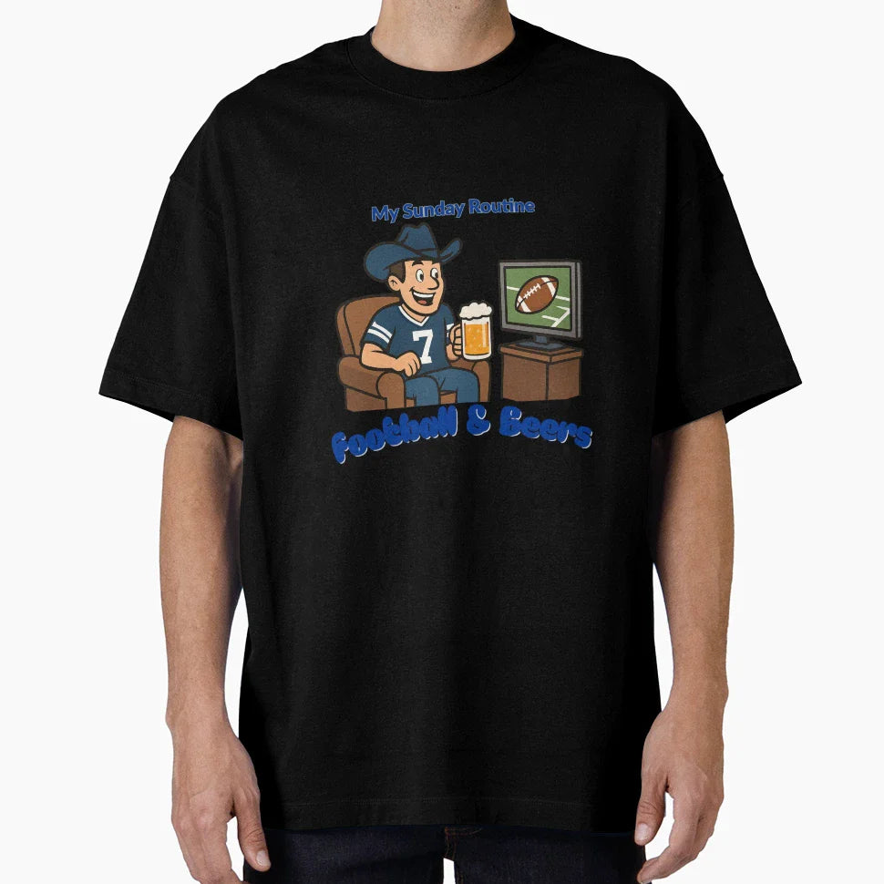 Dallas Cowboys Sunday Routine T-Shirt - Fun Novelty Design Men Women