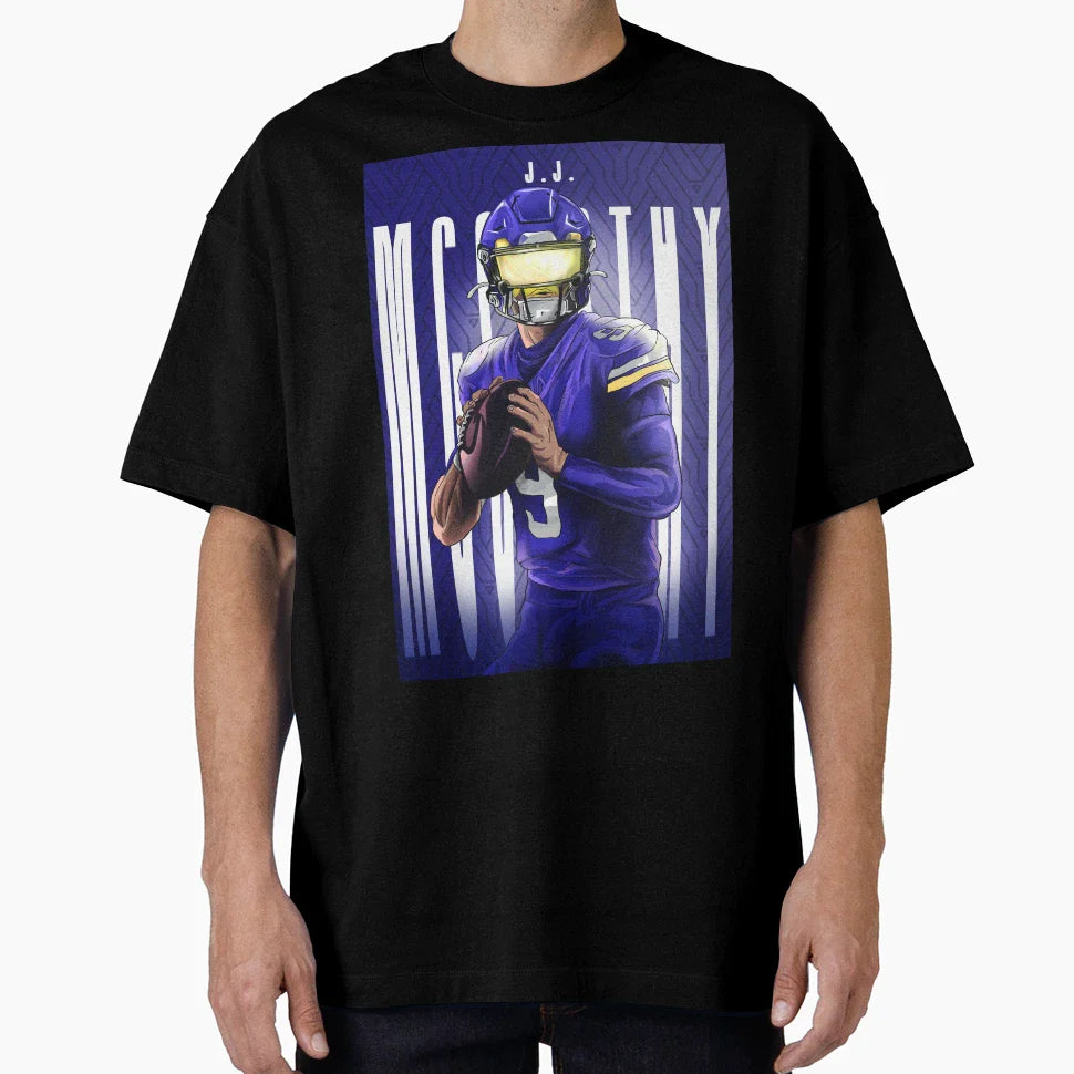 Minnesota Vikings Qb Jj Mccarthy T-Shirt - Graphic Print Unisex