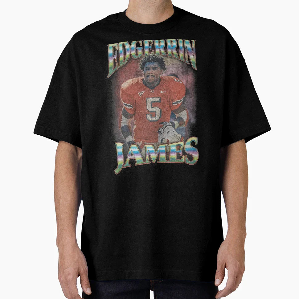 Edgerrin James Miami Hurricanes Art T-Shirt - Casual Everyday Wear Unisex