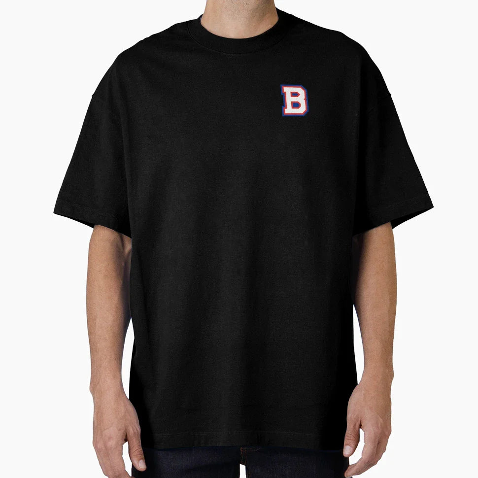 Buffalo Letter B Helmet Face Mask T-Shirt - Minimalist Print for Adults