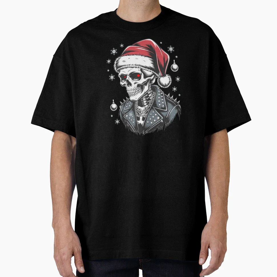Skull Santas Favorite Human Merry Squad T-Shirt - Novelty Apparel Unisex