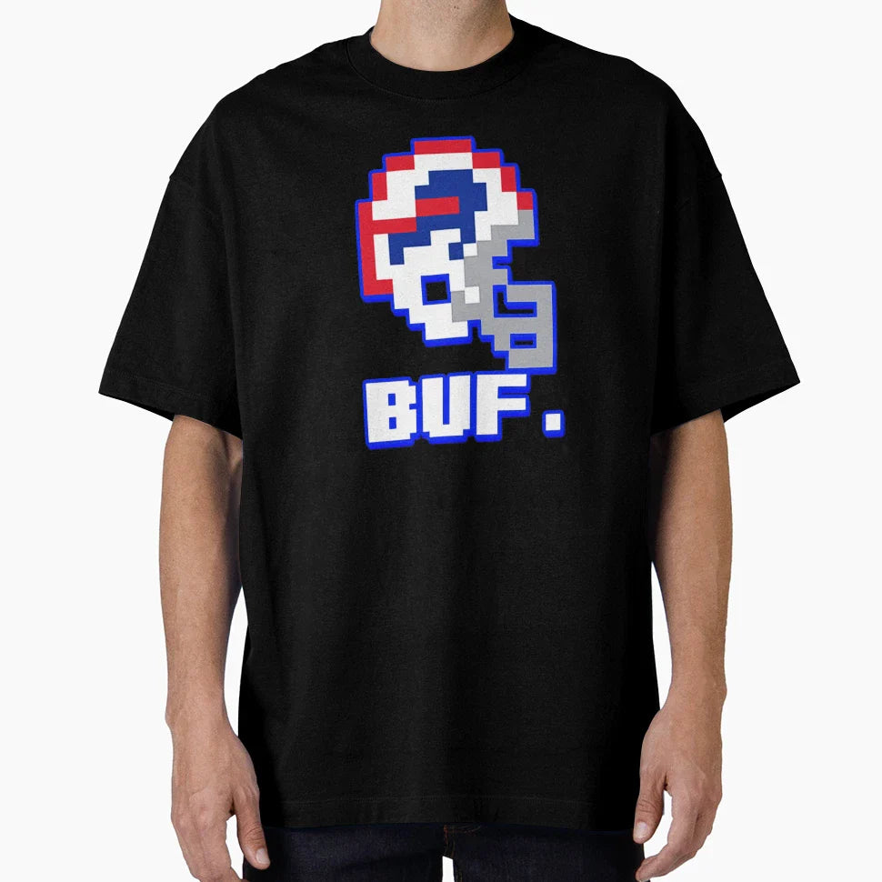 Buffalo Tecmo Bowl Helmet Circle Wagons And T-Shirt - Trendy Graphic Unisex