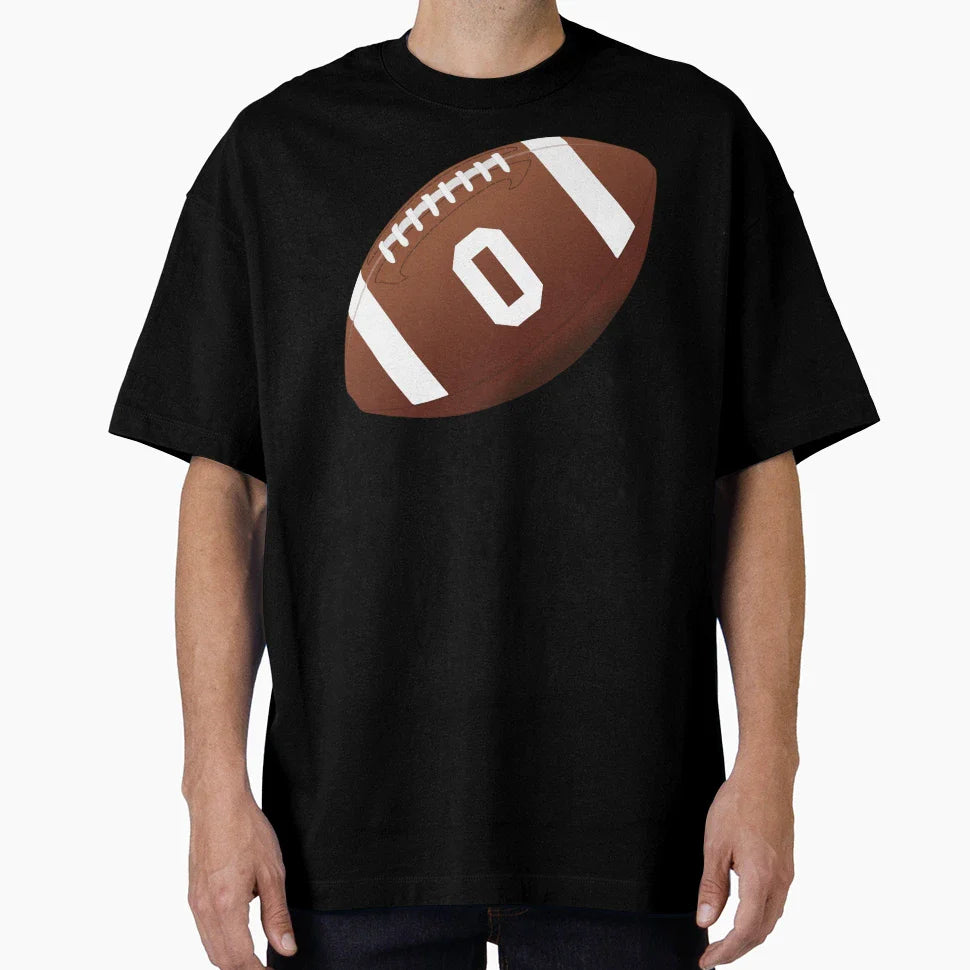 American Football Ball Number 0 Zero T-Shirt - Novelty Apparel for Adults