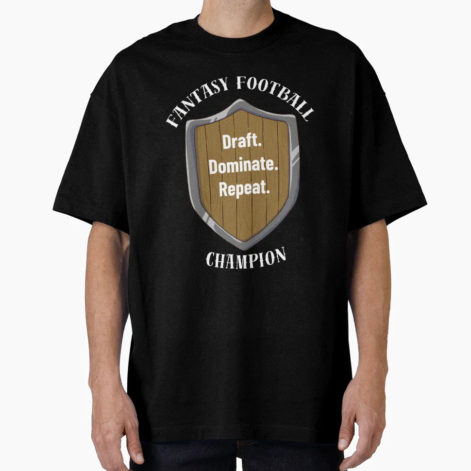 Draft Dominate Repeat Fantasy T-Shirt - Aesthetic Graphic Men Women