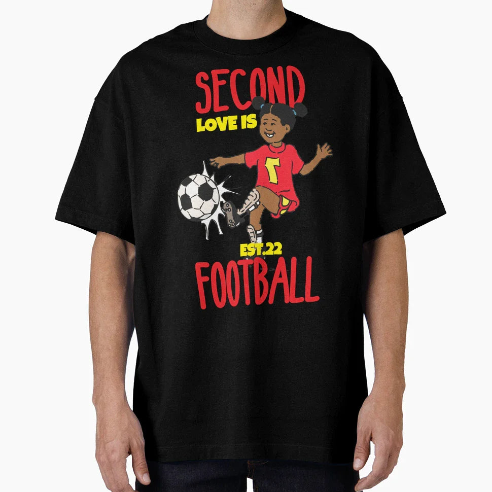 Second Love Is Footbal T-Shirt - Streetwear Style Men Women