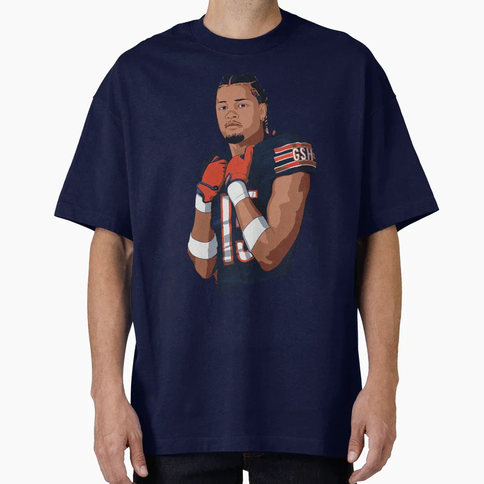 Rome Odunze 15 Wr Bears Sketch T-Shirt - Streetwear Style for Adults