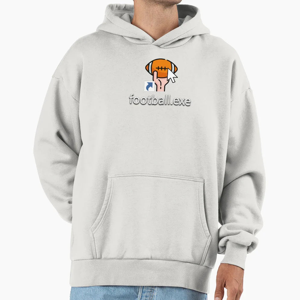 Football Exe Desktop Shortcut Pointer Hoodie - Trendy Graphic for Adults