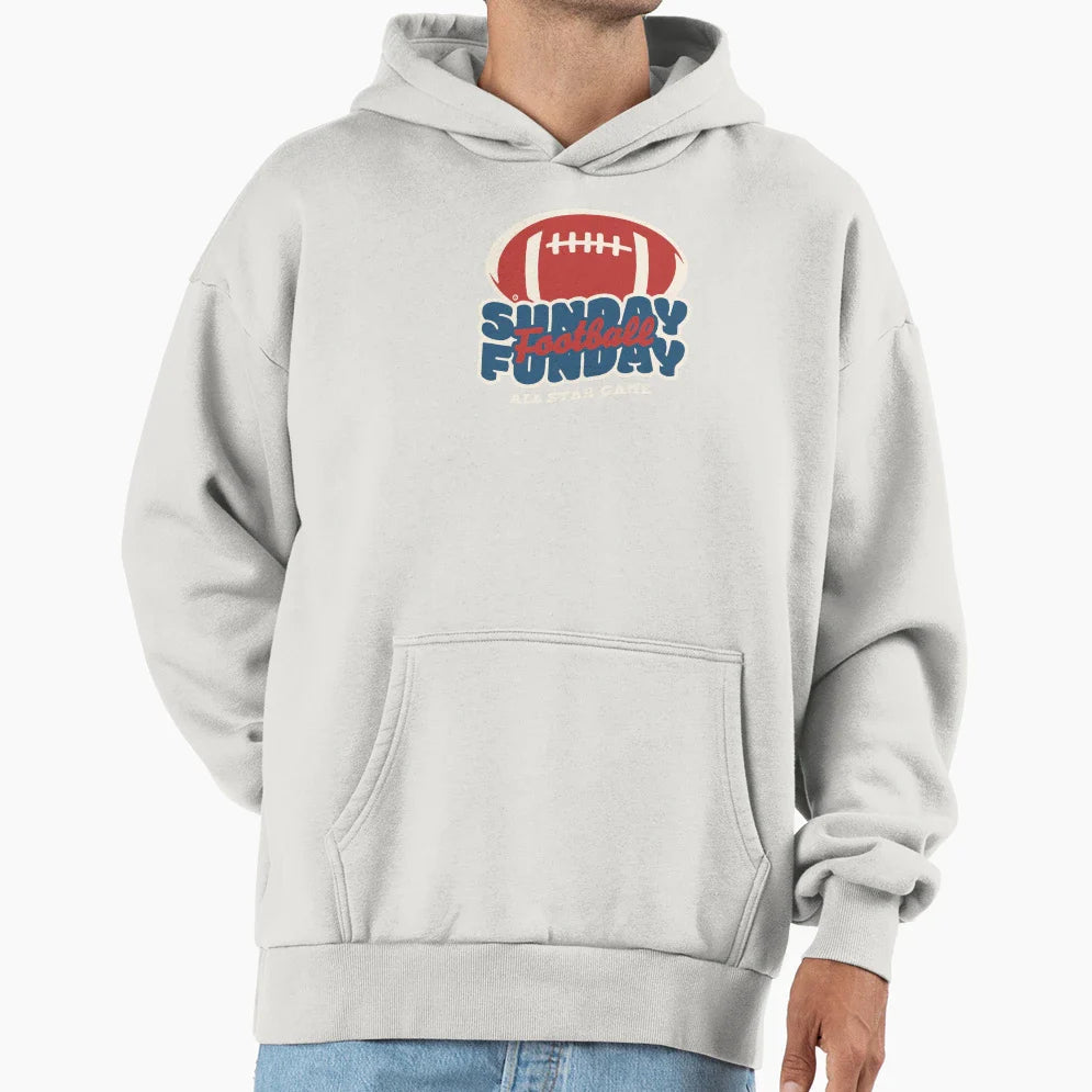 Sunday Funday Football Hoodie - Aesthetic Graphic for Adults