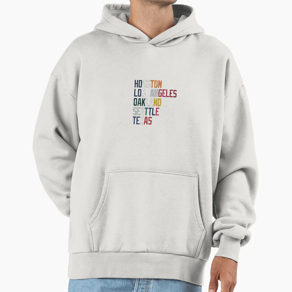 Al West Team Colors And Locations Hoodie - Novelty Apparel Men Women