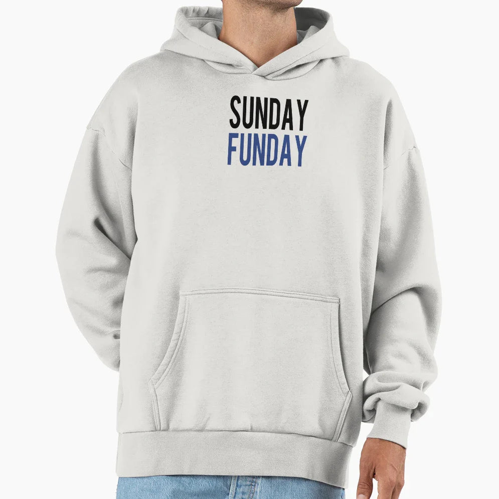 Sunday Funday Blue Hoodie - Graphic Print for Adults