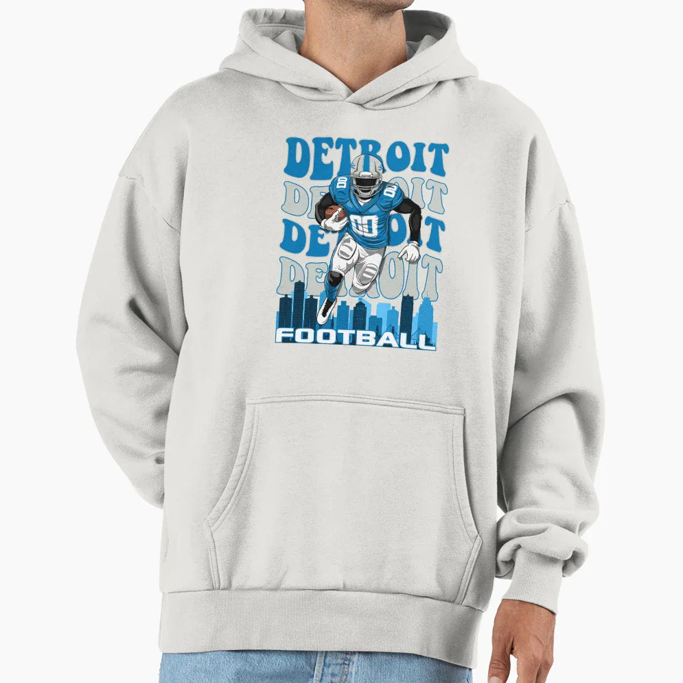 Detroit Grit Football Collection I Hoodie - Fun Novelty Design Unisex