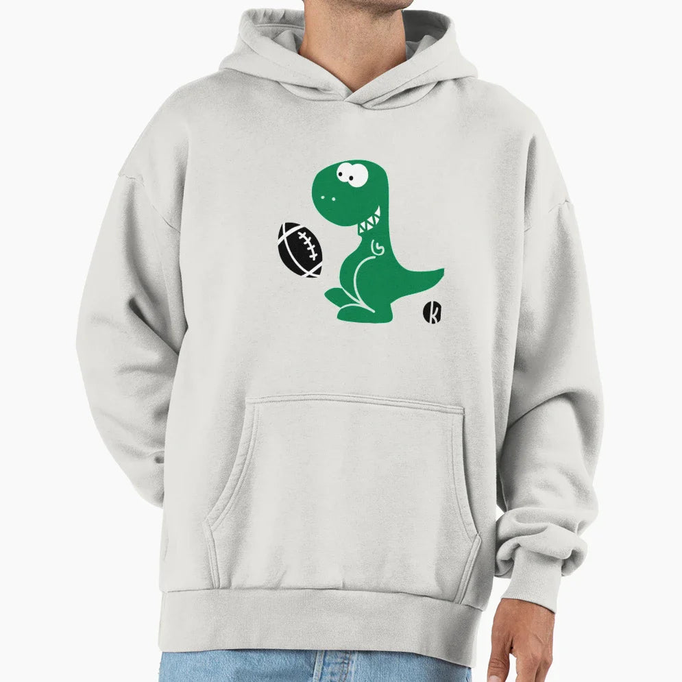 American Football Dinosaur Hoodie - Casual Everyday Wear Unisex