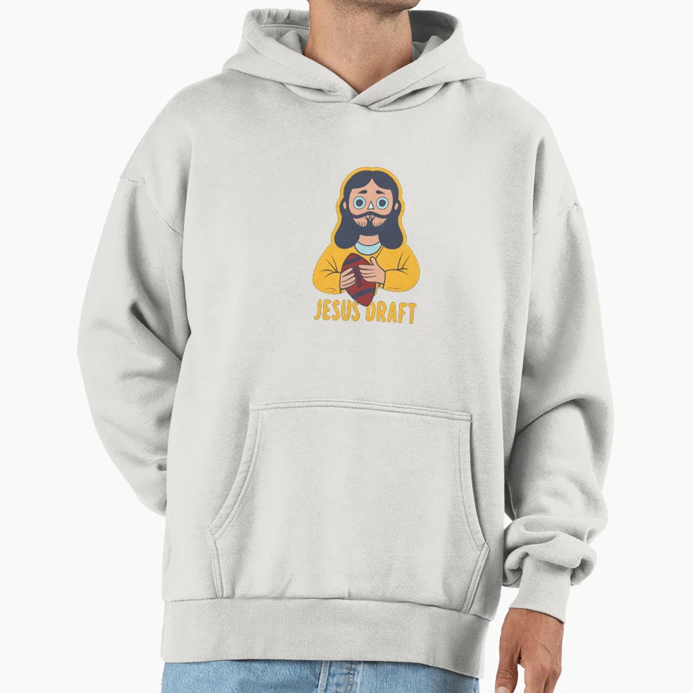 Who Would Jesus Draft Christian Fantasy Hoodie - Trendy Graphic for Adults