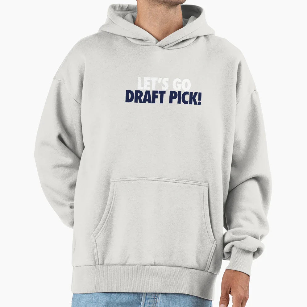 Lets Go Draft Pick Chi White Blue Hoodie - Graphic Print for Adults