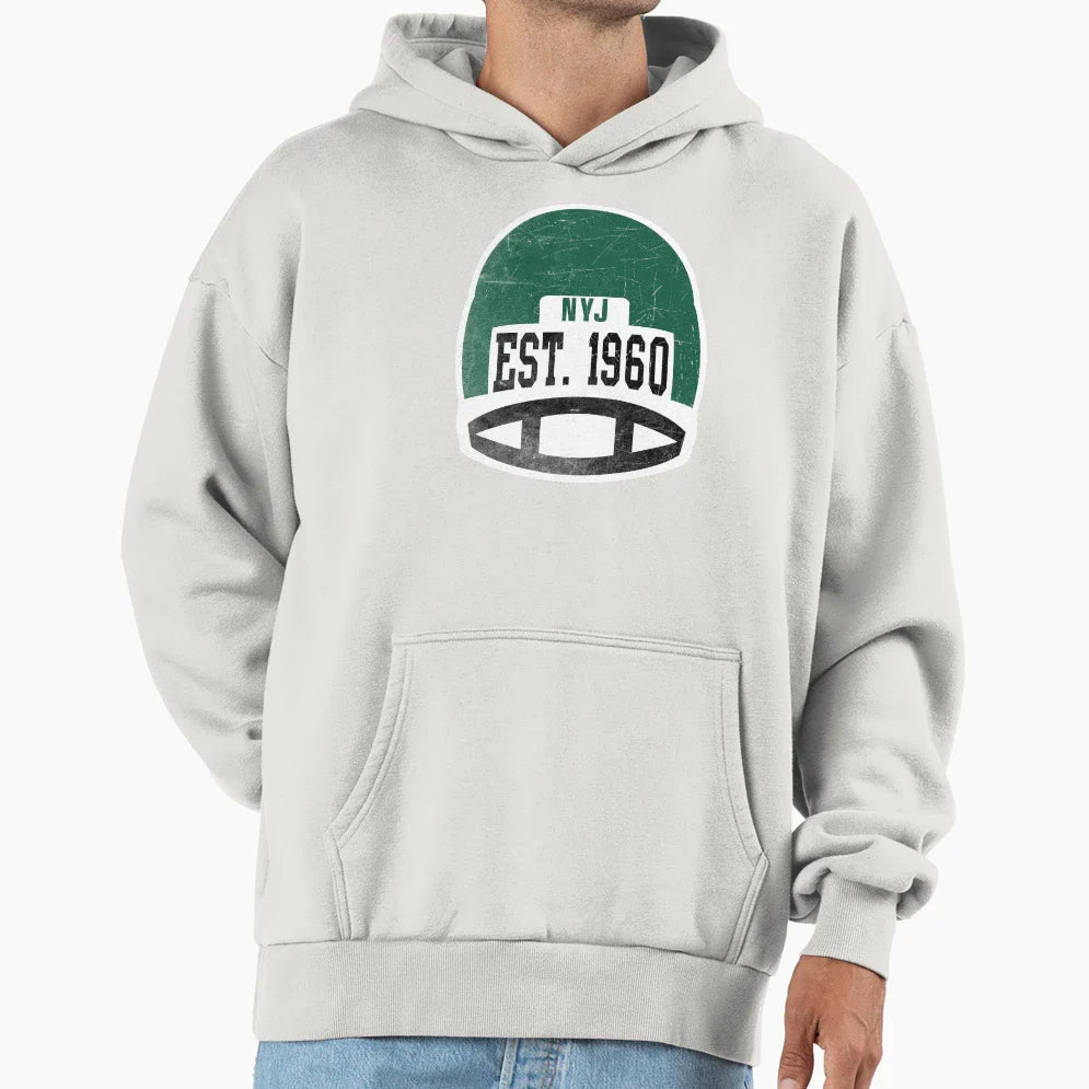 New York Throwback Football Helmet Hoodie - Fun Novelty Design Unisex