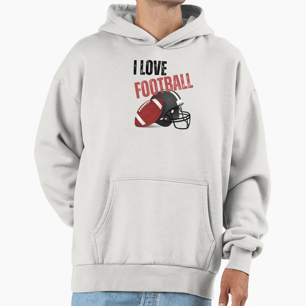 I Love Football Hoodie - Streetwear Style for Adults