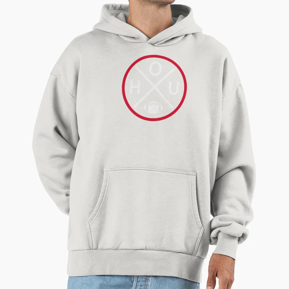 Houston Football Emblem Hou Hoodie - Streetwear Style for Adults