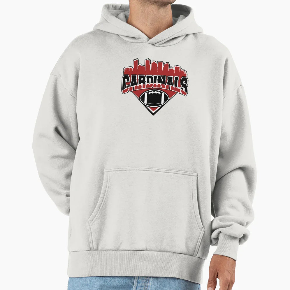 Cardinals Football Skyline Football Hoodie - Casual Everyday Wear Unisex