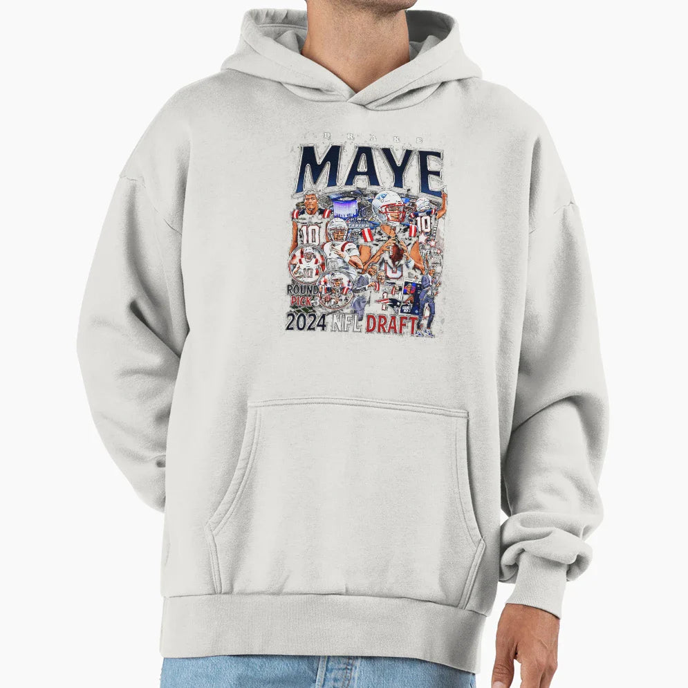 Drake Maye Hoodie - Trendy Graphic Men Women
