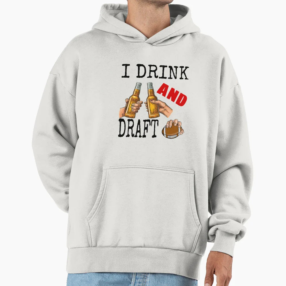 I Drink And Draft T-Shirt - Minimalist Print for Adults