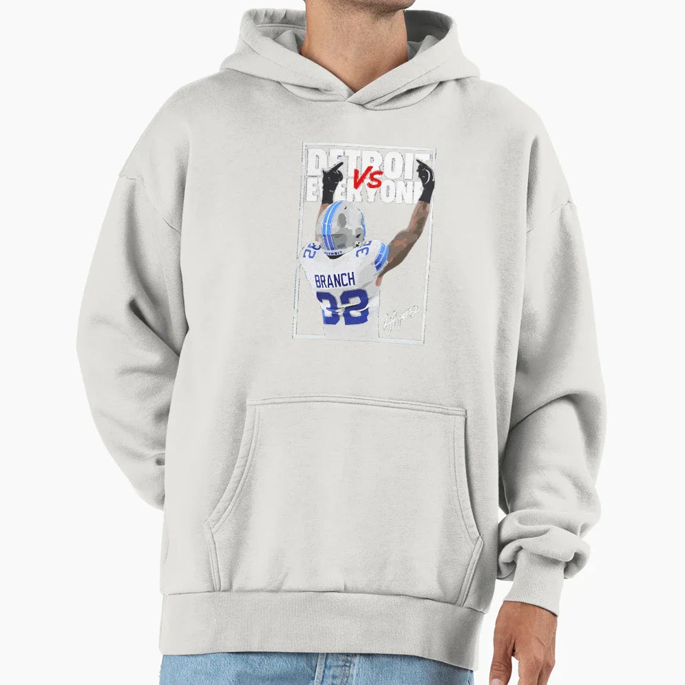 Detroit Lions Vs Everyone Brian Branch Kt Hoodie - Trendy Graphic Unisex
