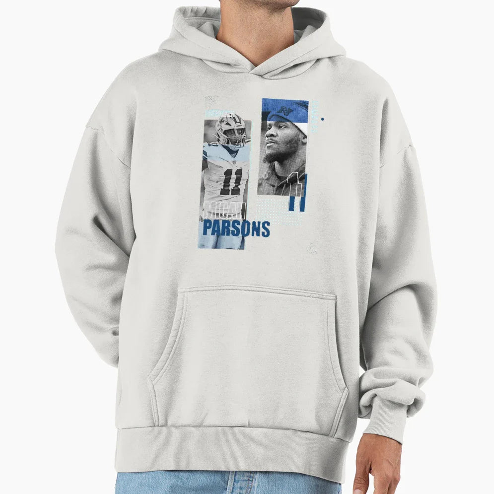 Touchdown Linebacker Player 11 Defensive Hoodie - Trendy Graphic for Adults