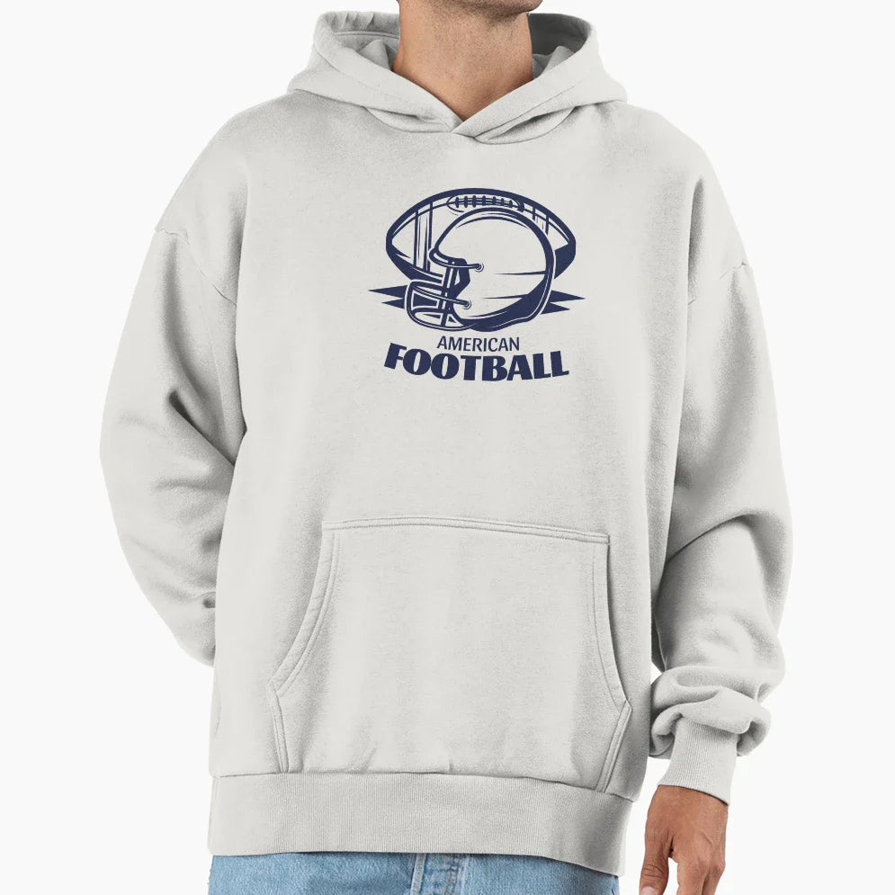American Football Helmet And Ball Hoodie - Aesthetic Graphic for Adults