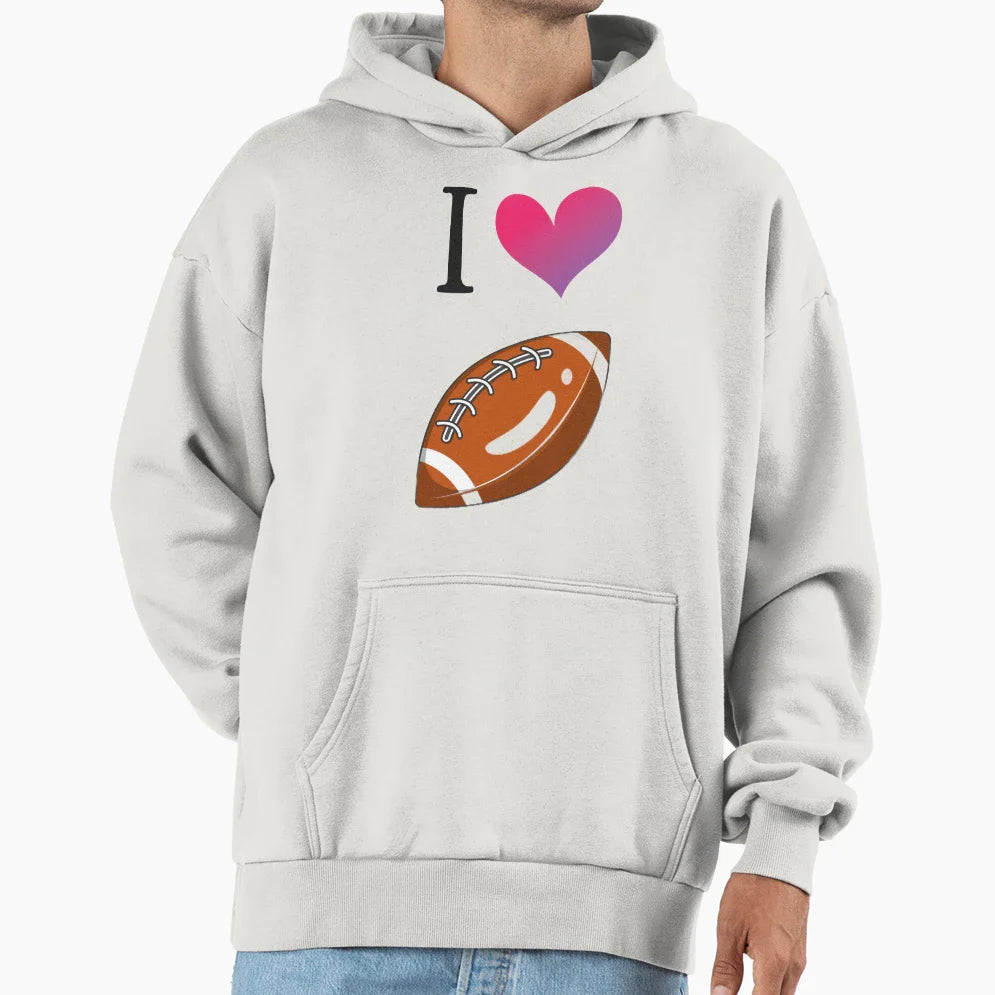 I Love American Football Hoodie - Custom Art Print Men Women