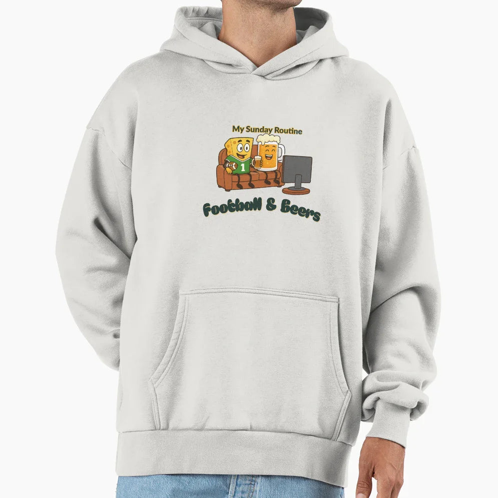 Green Bay Packers My Sunday Routine Hoodie - Graphic Print for Adults