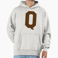 Alphabet Brown Q Sports Letter Q Hoodie - Fun Novelty Design Men Women