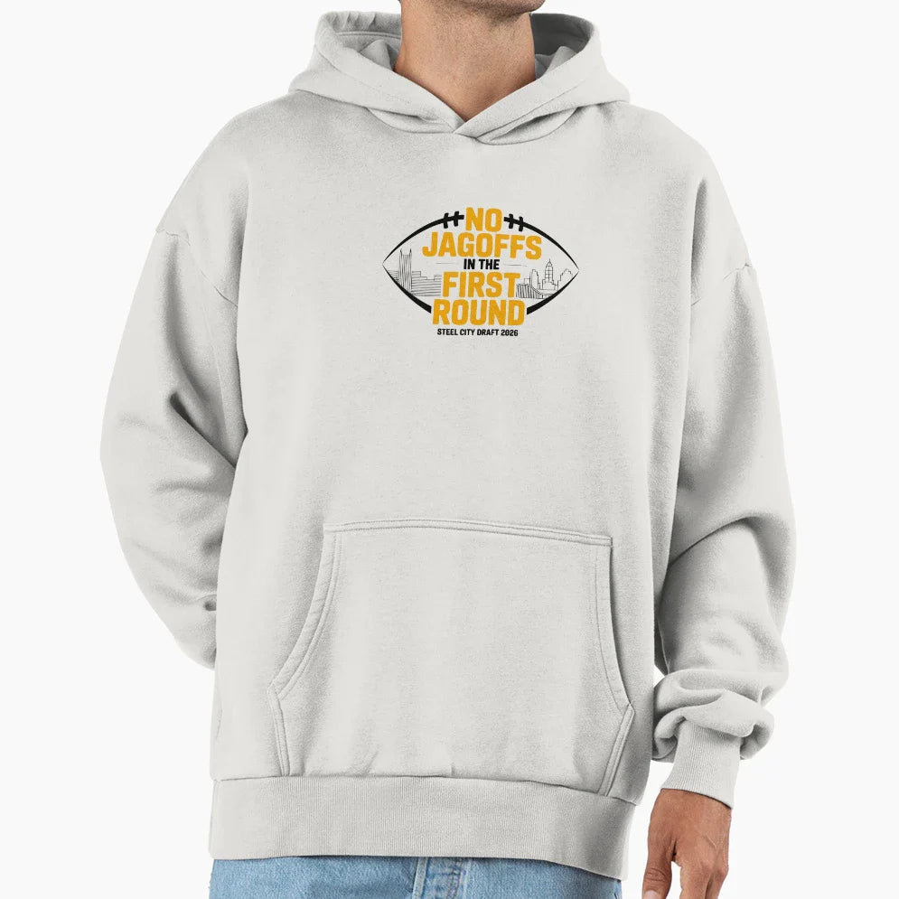 No Jagoffs First Round Football Hoodie - Fun Novelty Design Men Women