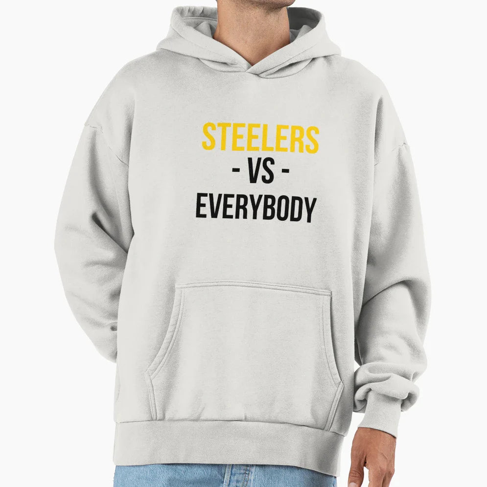 Pittsburgh Steelers Vs Everybody Hoodie - Casual Everyday Wear Men Women