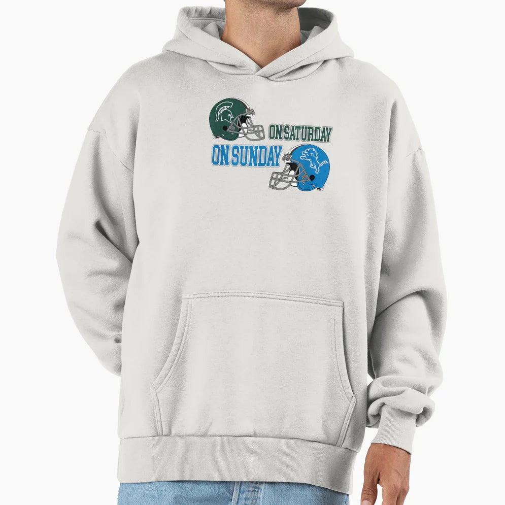 Spartan Saturday Lion Sunday Funny Hoodie - Aesthetic Graphic Unisex