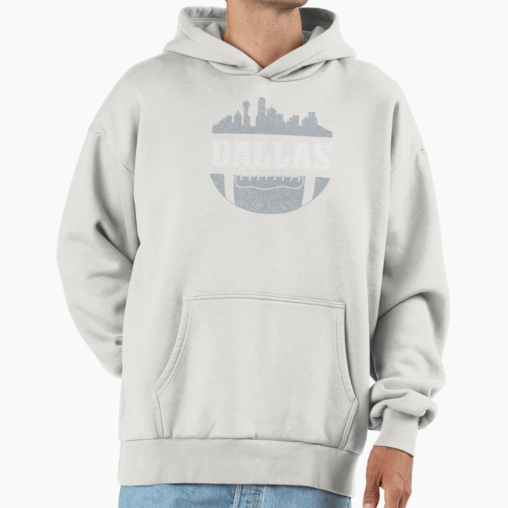Cowboys Football Fan Dallas Skyline Hoodie - Graphic Print Men Women