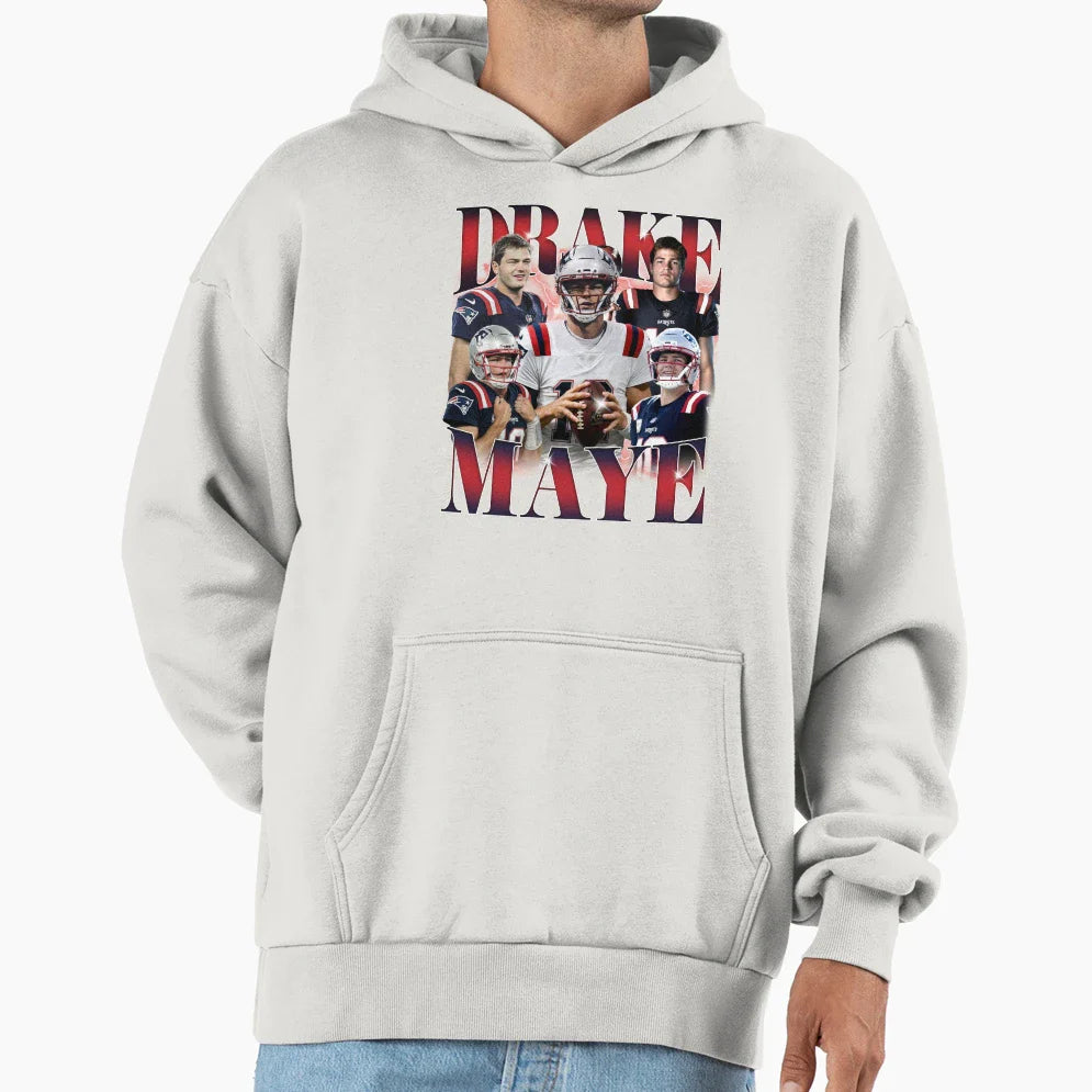 Drake Maye 10 New England Football Hoodie - Unique Graphic for Adults