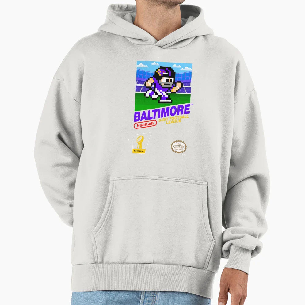 Baltimore Ravens 8 Bit Videogames Hoodie - Trendy Graphic for Adults