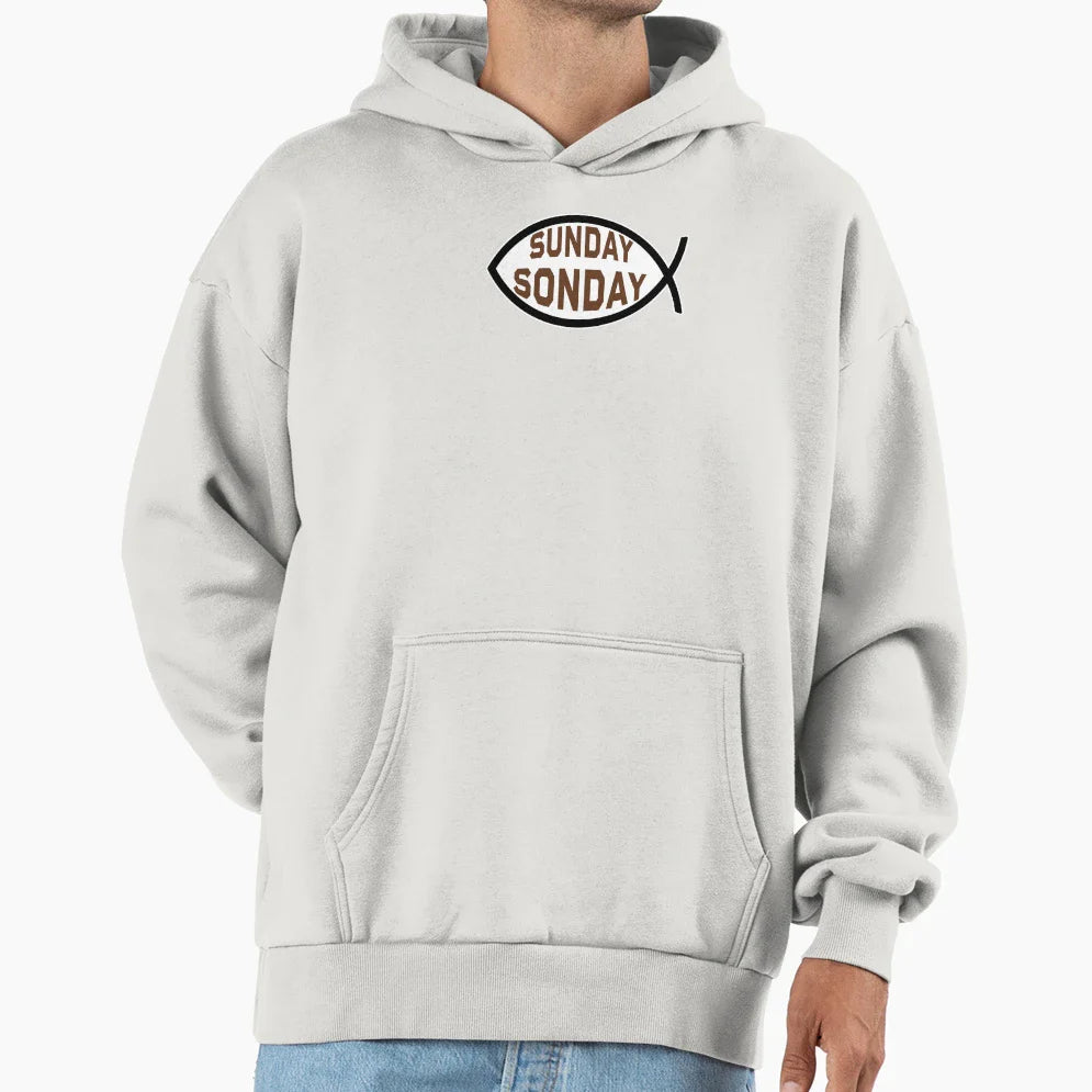 Sunday Sonday Ichthys Symbol Hoodie - Casual Everyday Wear Men Women